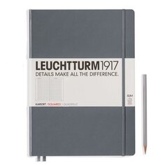 Записная книжка Leuchtturm Master Slim A4+, в клетку, глубокий серый, 123 страниц, твердая обложка