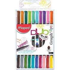 Набор капиллярных ручек Maped &quot;Graph Peps Duo&quot;, 0.4 мм, 20 цветов, 10 шт.