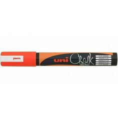 Меловой маркер Uni &quot;Chalk PWE-5M&quot;, пулевидный, 2.5 мм, флюоресцентный оранжевый