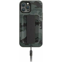 Чехол Uniq для Iphone 12/12 Pro Heldro +Band DE Anti-microbial, Charcoal camo