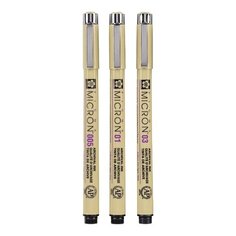 Набор капилярных ручек Sakura Pigma Micron, 3 штуки (0.2 мм, 0.25 мм, 0.35 мм), цвет чернил: черный