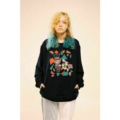 Свитшот классик Tengri People Шляпник, темно-синий, oversize S+ Made in РЕСПyБЛИКА*