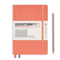 Записная книжка Leuchtturm A5, в клетку, персиковая, 251 страниц, твердая обложка