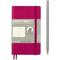 Записная книжка Leuchtturm Pocket, в точку, фуксия, 123 страницы, мягкая обложка, А6