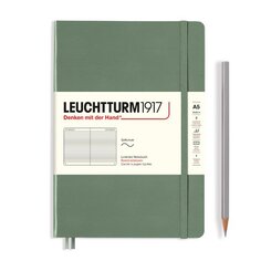 Записная книжка Leuchtturm, A5, в линейку 123 страницы, оливковая, мягкая обложка