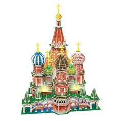 3D-пазл CubicFun Храм Василия Блаженного с LED-подсветкой, 224 детали