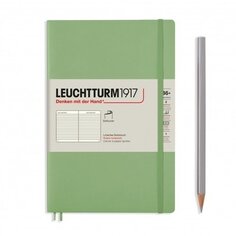 Блокнот Leuchtturm Paperback, 61 лист, в линейку, зеленый шалфей, В6+