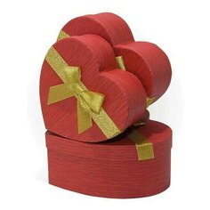 Коробка подарочная РутаУпак Сердце с бантом, красная, 21 х 20 х 9 см
