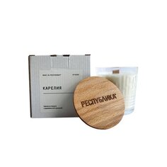 Свеча в стакане с деревянной крышкой made in РЕСПYБЛИКА* Карелия