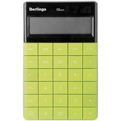 Калькулятор настольный Berlingo Power TX, 12 разрядный, двойное питание, 16,5 х 10,5 х 1,3 см, зеленый