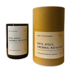 Свеча в бутылке из-под вина made in РЕСПYБЛИКА* Мята, арбуз, ежевика, магнолия, 300 г