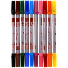 Фломастеры двухсторонние, 10 цветов Faber Castell