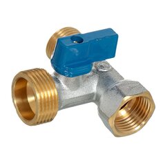 Кран для бытовых приборов, 1/2"х3/4"х1/2", Г-Ш-Ш, шаровой, трехходовой, ComfortFactor, D37-5