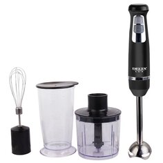 Блендер погружной 800 Вт, 1 скорость, турбо режим, стакан, венчик, измельчитель, Delta, DL-7041B, черный Дельта