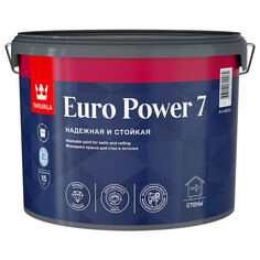 Краски для стен и потолков краска акриловая TIKKURILA Euro Power 7 для стен и потолков база С 9л бесцветная, арт.700001124