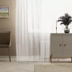 Тюль на ленте «Ажур» 250х260 см полиэстер цветы цвет экрю Amore Mio