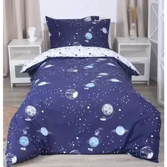 Комплект постельного белья Mona Liza Space полутораспальный поплин синий
