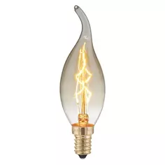 Лампа филаментная Elektrostandard «Эдисон E-C35T» E14 230 В 40 Вт свеча декоративная прозрачная 220 лм, тёплый белый свет
