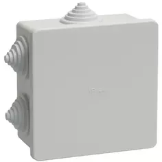 Распределительная коробка открытая IEK 85х85х40 мм 3 ввода IP44 цвет серый