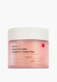 Пэды для лица Eunyul EUNYUL.Lab Acne Solution Calamine Toner Pad, с каламином для проблемной кожи, 60 шт.