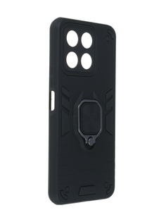 Чехол DF для Honor X8a с магнитом и кольцом Black hwArmor-02