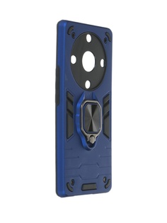 Чехол DF для Honor X9a / Magic5 Lite с магнитом и кольцом Dark Blue hwArmor-03