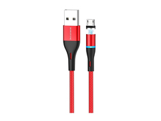 Аксессуар Borofone Magnetic BU16 USB - MicroUSB 1.2m Red 6931474720825