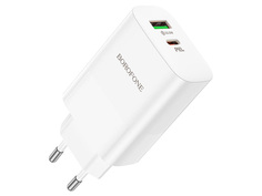 Зарядное устройство Borofone BN10 1xUSB - 1xUSB-C QC3.0 PD65W 3A White 6974443388190