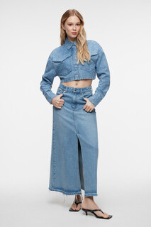 блузка джинсовая женская Куртка-джинсовка укороченная с нагрудными карманами Befree