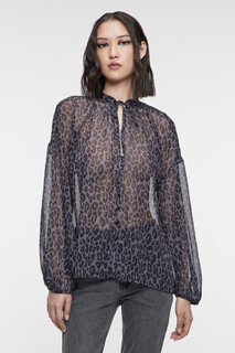 Блузка oversize шифоновая с леопардовым принтом Befree