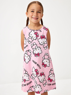 Трикотажное платье с принтом Hello Kitty для девочек