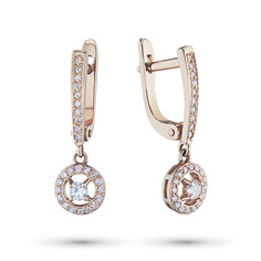 Серьги из красного золота с бриллиантами э0201сг04154600 ЭПЛ Даймонд