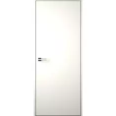 Дверь межкомнатная скрытая левая (от себя) Invisible 60x200 см эмаль цвет Белый с замком Без бренда