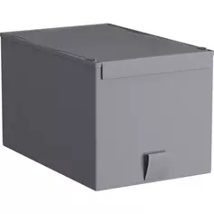 Короб для хранения Spaceo 16.5x18x28 см полипропилен цвет гранит