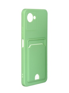 Чехол DF для Realme C30 Silicone с отделением для карты Light Green rmCardCase-01