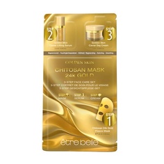 Набор средств для лица ETRE BELLE Маска для лица "Золото+Икра" Golden Skin 3-Step Fleece Mask