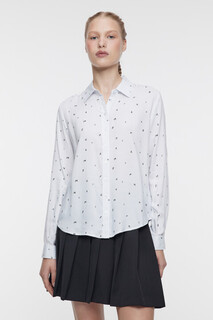 Блузка-рубашка прямая вискозная с принтом Befree