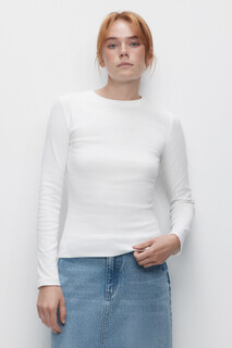 Лонгслив хлопковый облегающий в базовых цветах Befree