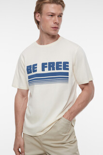 футболка мужская Футболка прямая хлопковая с принтом в стиле ретро Befree