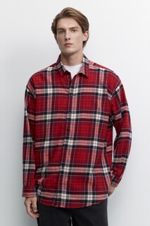 Рубашка oversize хлопковая с принтом в клетку Befree