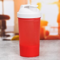 Шейкер спортивный с чашей под протеин, 500 мл NO Brand