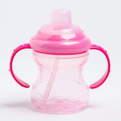 Поильник детский с силиконовым носиком, с ручками, 240 мл., цвет розовый Mum&Baby