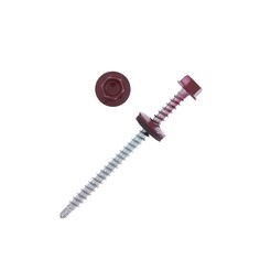 Саморезы кровельные 4.8х70 ral3005, красный, 100 шт. NO Brand