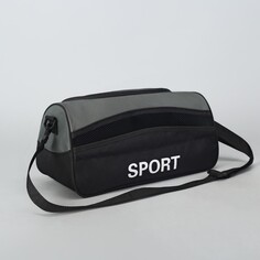 Сумка спортивная на молнии, наружный карман, длинный ремень, цвет черный NO Brand