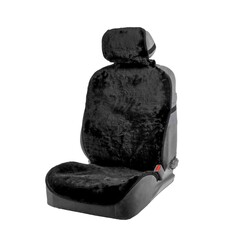 Накидка на сиденье, натуральная шерсть, 145х55 см, черная NO Brand