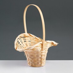 Корзина плетеная, бамбук, натуральный цвет, (шляпка с изгибом) NO Brand