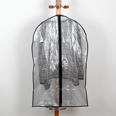 Чехол для одежды доляна, 60×90 см, peva, цвет серый прозрачный