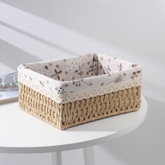 Корзина для хранения плетеная ручной работы доляна
