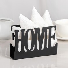 Салфетница доляна home, 15×4×10 см, цвет черный