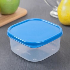 Контейнер квадратный доляна, пищевой, 400 мл, цвет синий